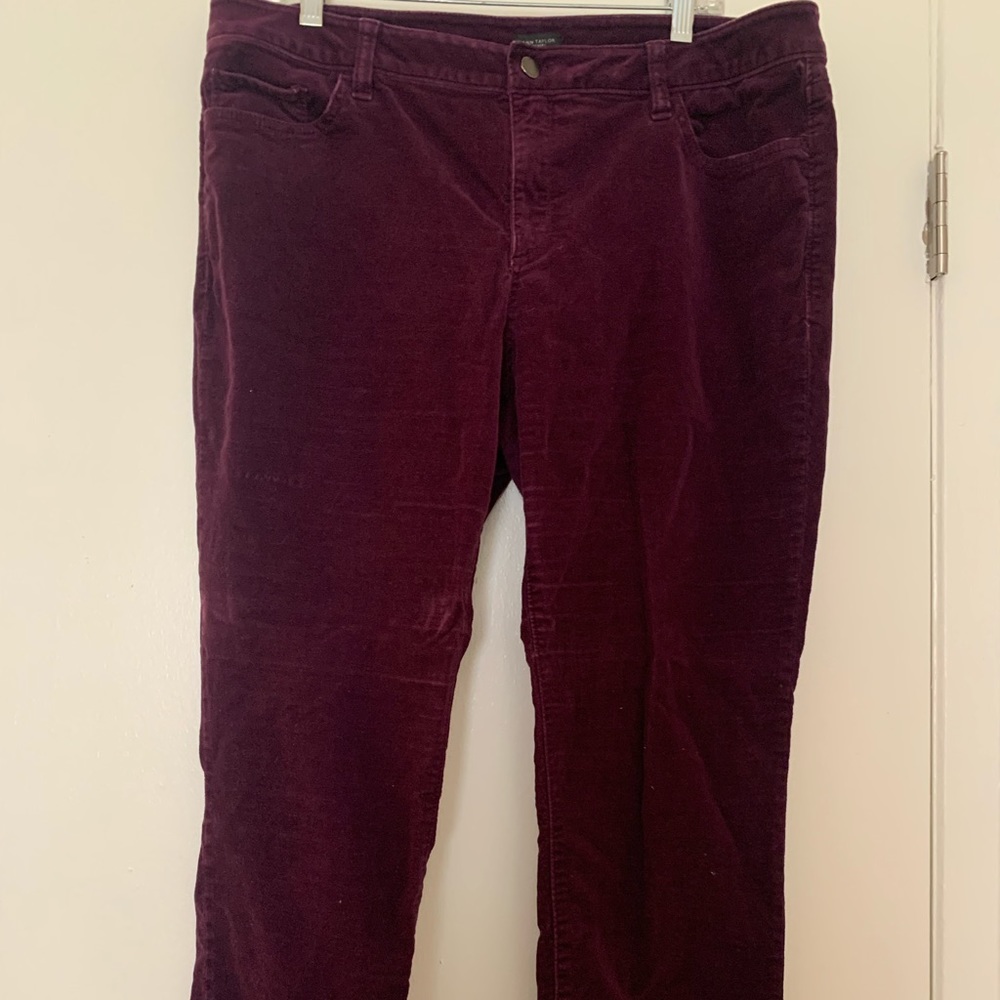 Purple velvet Ann Taylor pants